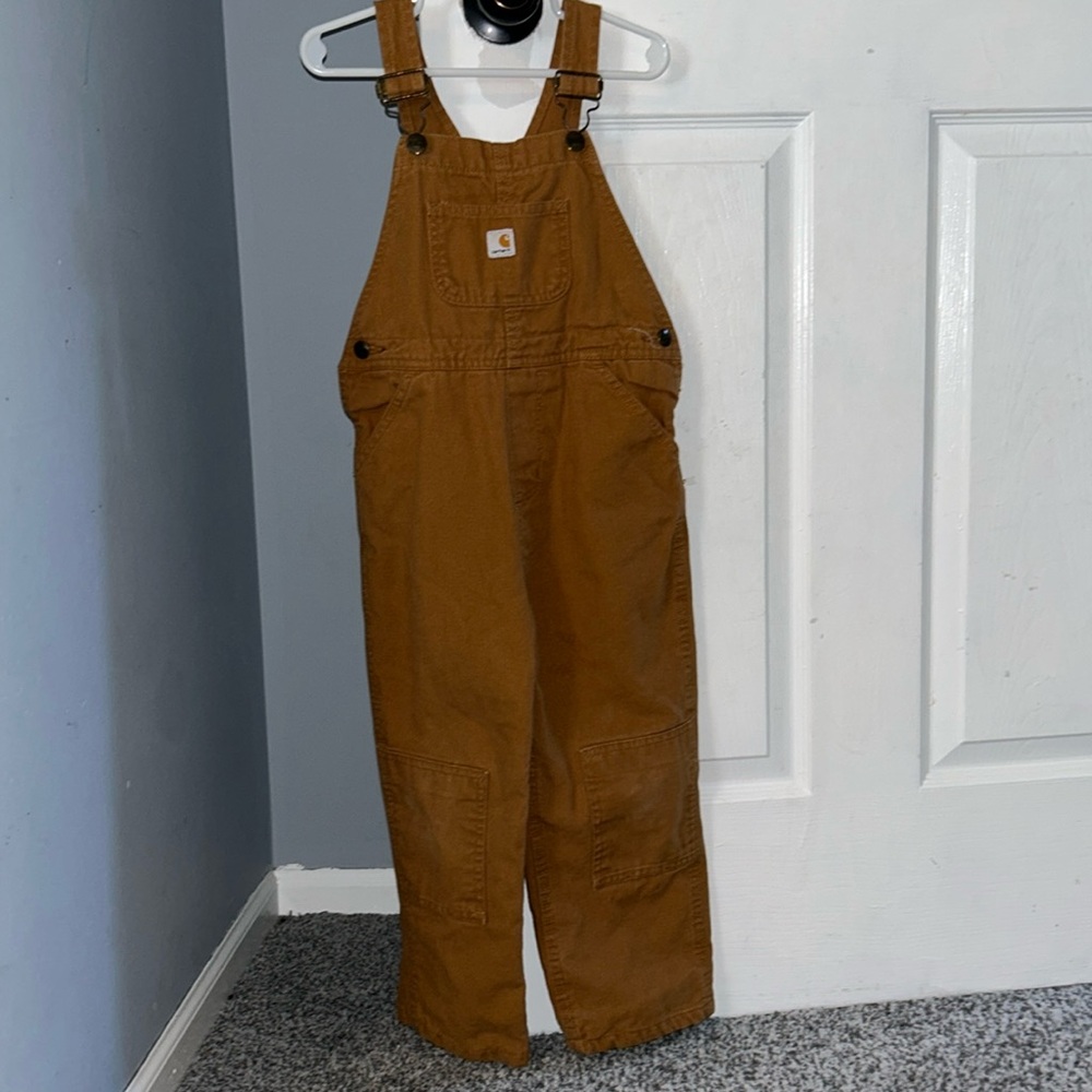 Carhartt Washed Duck Bib Overall - Flannel Lined - Boys